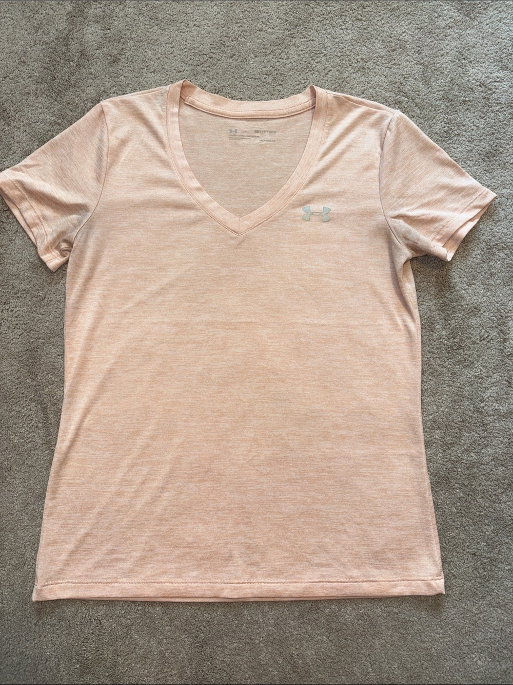 Under Armour Women's Light Pink V-Neck Short Sleeve Tee